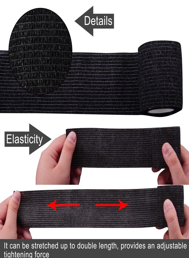BQTQ 60 Rolls Self Adhesive Bandage Wrap 2 Inch Self Adherent Wrap Self Stick Bandages Wound Wrap Tape Stretch Bandage for Wrist Ankle Swelling Sprains(Black) - Image 5